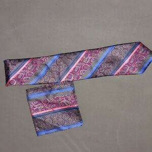 Pierre Cardin Tie Purple, Blue, Black, and Pink